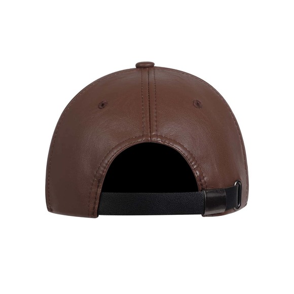 vegan leather Solid Baseball Cap hat black - Picture 4 of 6